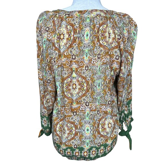 Anthropologie Fig And Flower Top Womens Large Multicolor Boho Floral Shirt - Picture 6 of 8